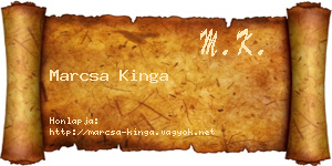 Marcsa Kinga névjegykártya